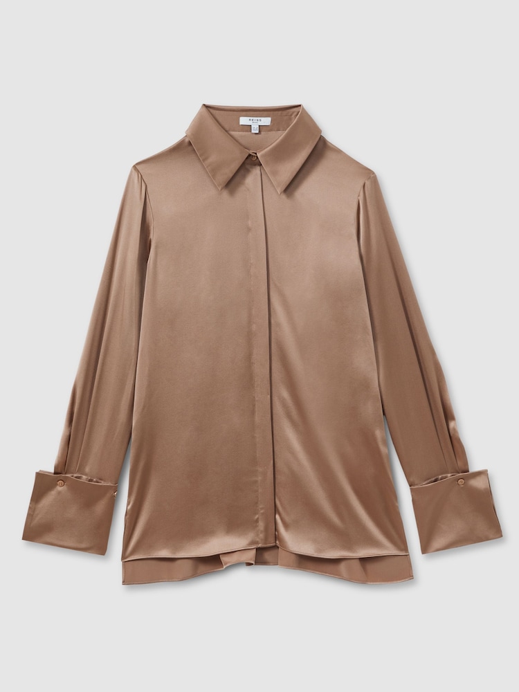 Reiss Mink Hailey Silk Shirt - Image 2 of 6