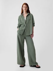 Grün - Gap Crinkle Oversize-Hemd aus Baumwollgaze - Bild 3 von 4