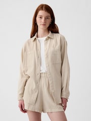 Neutral - Gap Crinkle Oversize-Hemd aus Baumwollgaze - Bild 2 von 6