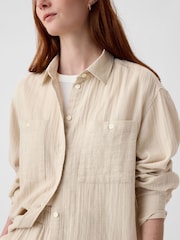 Neutral - Gap Crinkle Oversize-Hemd aus Baumwollgaze - Bild 3 von 6