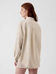 Neutral - Gap Crinkle Oversize-Hemd aus Baumwollgaze - Bild 5 von 6
