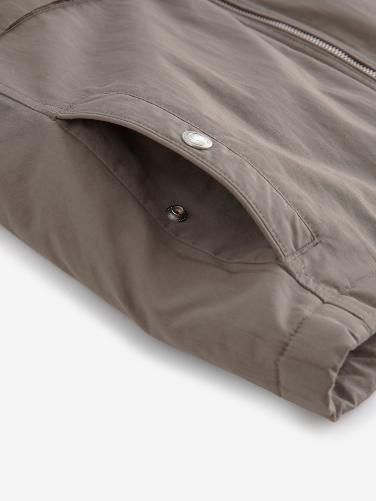 Dark Stone Cotton Rich Borg Lined Shacket - Image 10 of 10