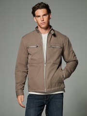 Dark Stone Cotton Rich Borg Lined Shacket - Image 2 of 10