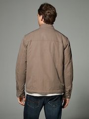 Dark Stone Cotton Rich Borg Lined Shacket - Image 4 of 10
