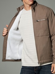 Dark Stone Cotton Rich Borg Lined Shacket - Image 5 of 10
