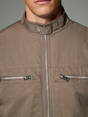 Dark Stone Cotton Rich Borg Lined Shacket - Image 6 of 10