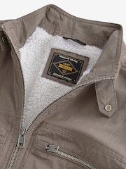 Dark Stone Cotton Rich Borg Lined Shacket - Image 8 of 10