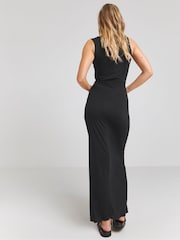 Simply Be Black Twist Front Maxi Dress - Image 2 of 4