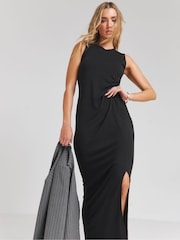 Simply Be Black Twist Front Maxi Dress - Image 3 of 4