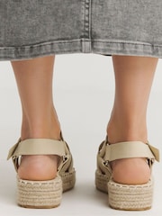 Simply Be Natural Wide Fit Fisherman Upper Espadrilles Wedges - Image 2 of 4