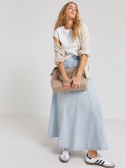 Simply Be White Pointelle Rib 100% Cotton T-Shirt - Image 3 of 4