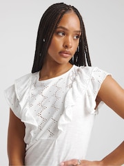 Simply Be White Broderie Yoke Top - Image 4 of 4