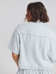 Simply Be Blue Lightweight Boxy Cropped Denim Shirt - Image 2 of 4