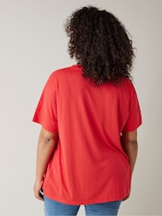 Pink - Evans Green V-Neck Modal T-Shirt - Bild 3 von 5