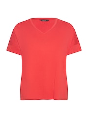 Pink - Evans Green V-Neck Modal T-Shirt - Bild 5 von 5