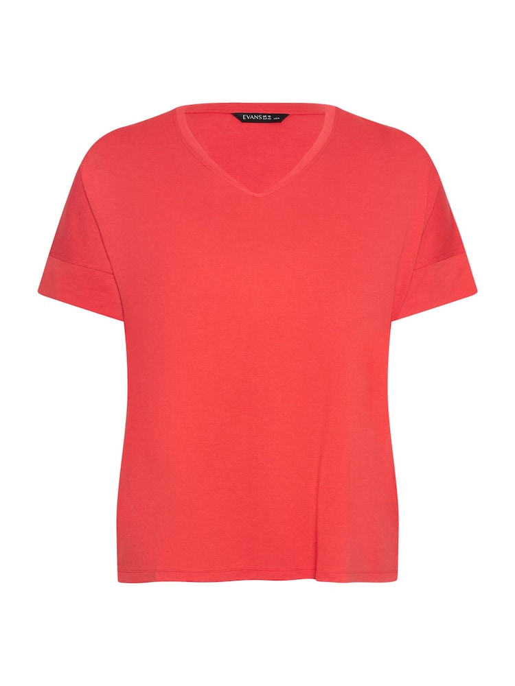 Pink - Evans Green V-Neck Modal T-Shirt - Bild 5 von 5