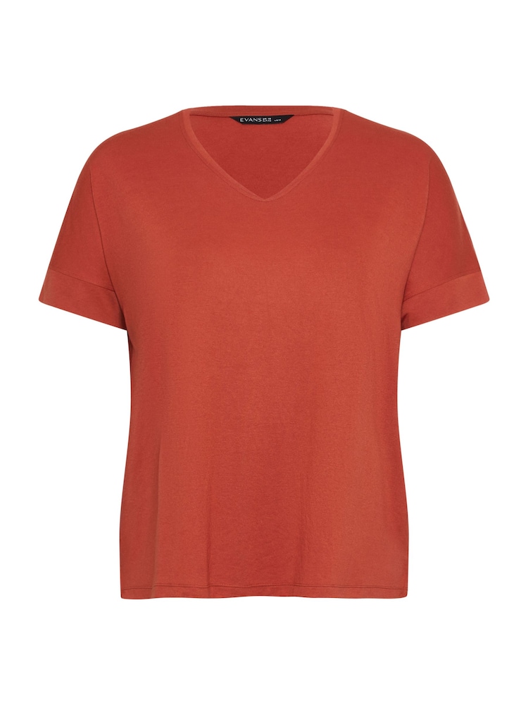 Braun - Evans Green V-Neck Modal T-Shirt - Bild 5 von 5
