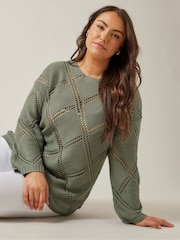 Evans Diamond Pointelle Jumper - Image 1 of 5