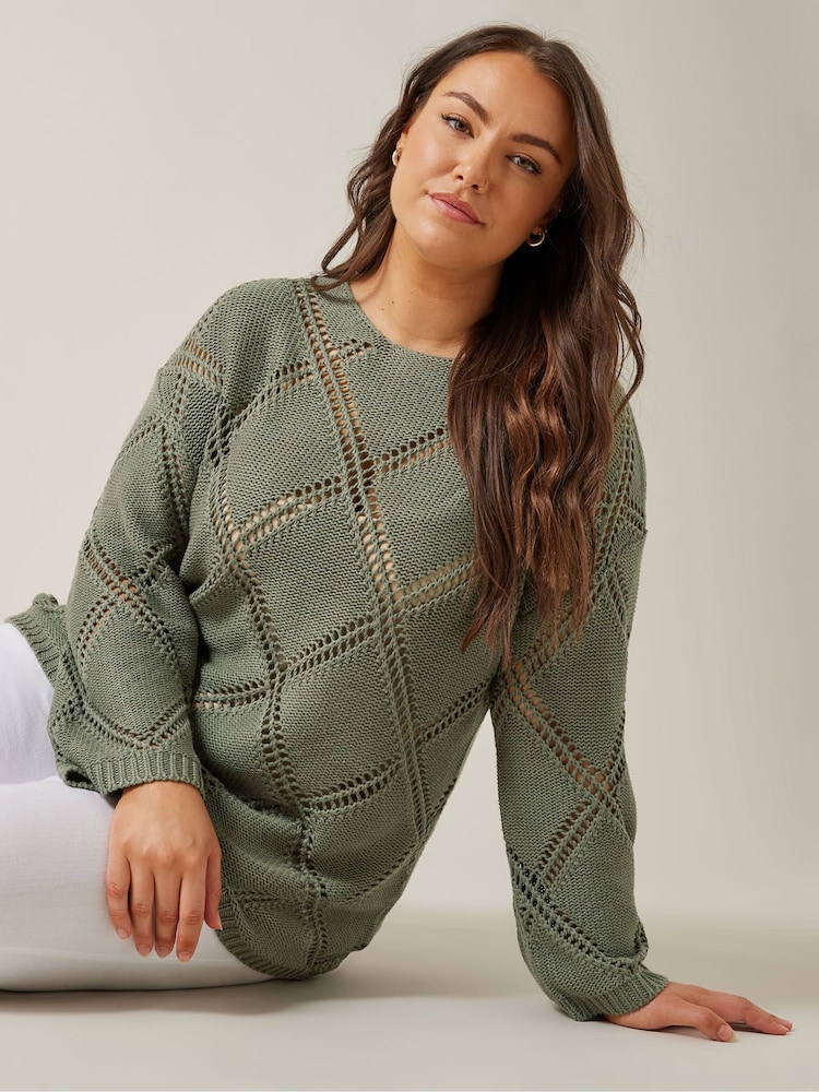 Evans Diamond Pointelle Jumper - Image 1 of 5