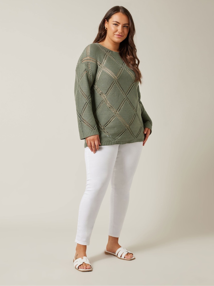 Evans Diamond Pointelle Jumper - Image 2 of 5 Evans Diamond Pointelle Jumper - Image 2 of 5