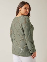 Evans Diamond Pointelle Jumper - Image 3 of 5