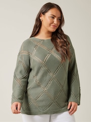 Evans Diamond Pointelle Jumper - Image 4 of 5