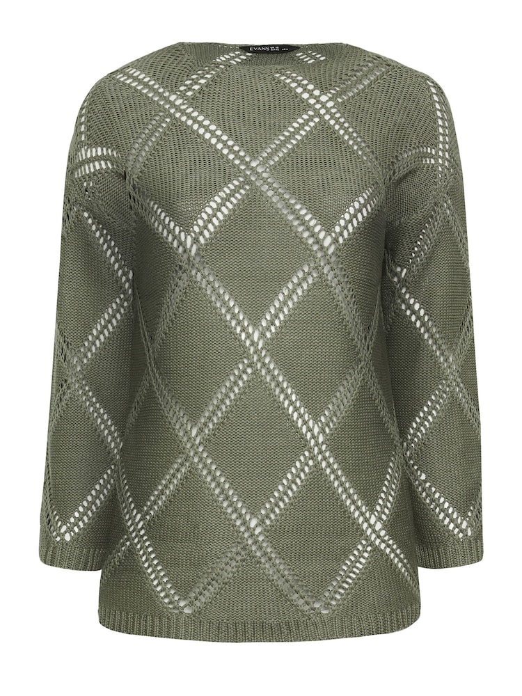 Evans Diamond Pointelle Jumper - Image 5 of 5 Evans Diamond Pointelle Jumper - Image 5 of 5
