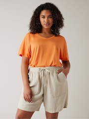 Orange - Evans Green V-Neck Modal T-Shirt - Bild 1 von 5