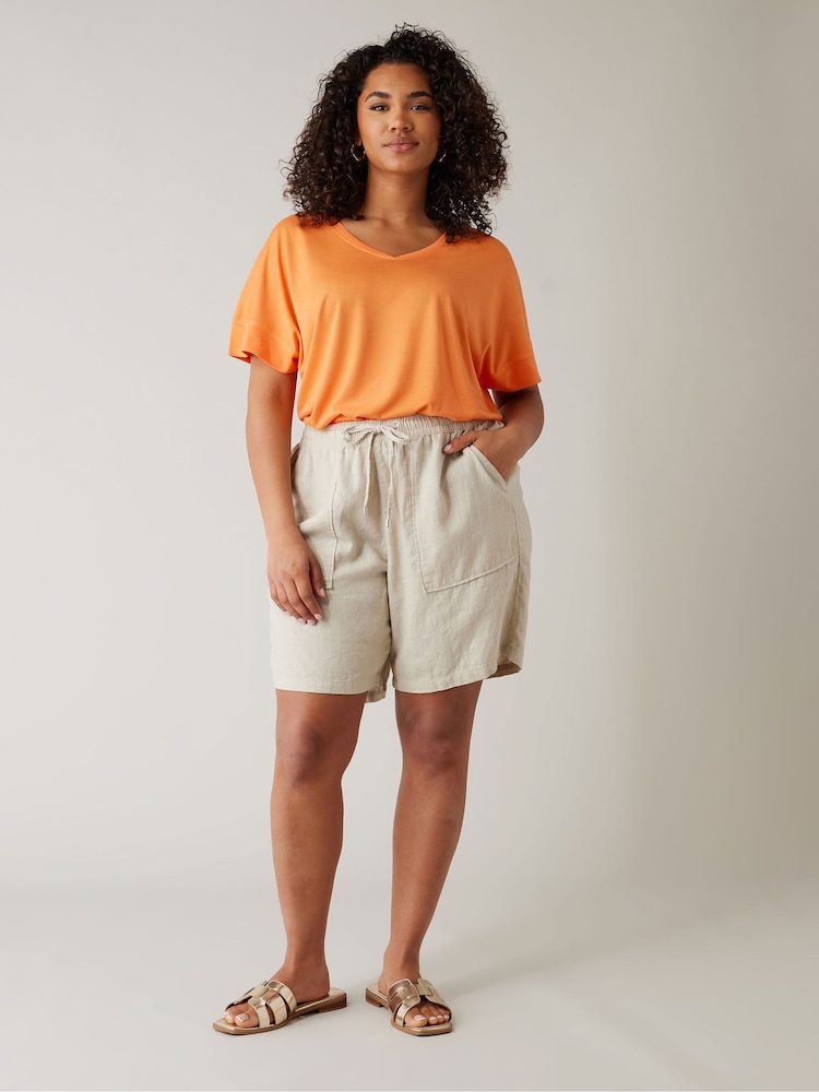 Orange - Evans Green V-Neck Modal T-Shirt - Bild 2 von 5