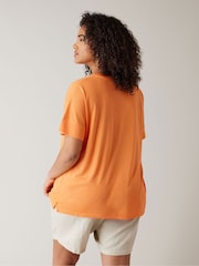 Orange - Evans Green V-Neck Modal T-Shirt - Bild 3 von 5