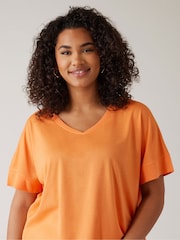 Orange - Evans Green V-Neck Modal T-Shirt - Bild 4 von 5