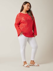 Evans Diamond Pointelle Black Jumper - Image 2 of 5