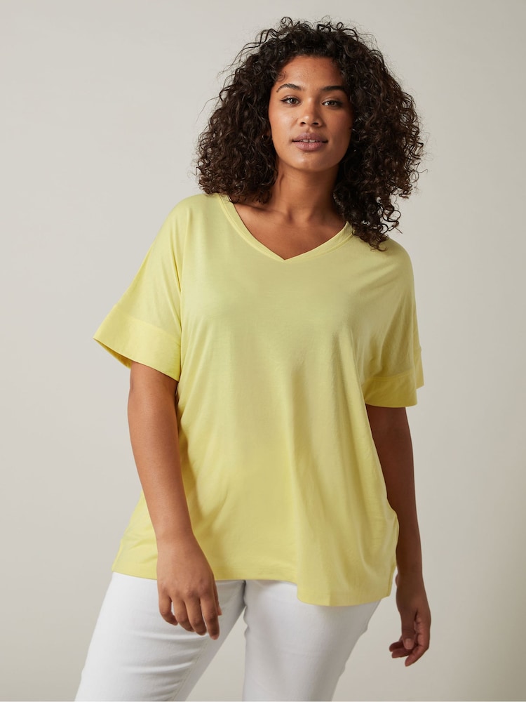 Gelb - Evans Green V-Neck Modal T-Shirt - Bild 1 von 5