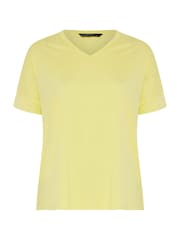 Gelb - Evans Green V-Neck Modal T-Shirt - Bild 5 von 5