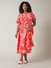 Roșu - Camasa Midi Evans Curve Negru & White Zebra Markings Rochie - Image 1 of 5