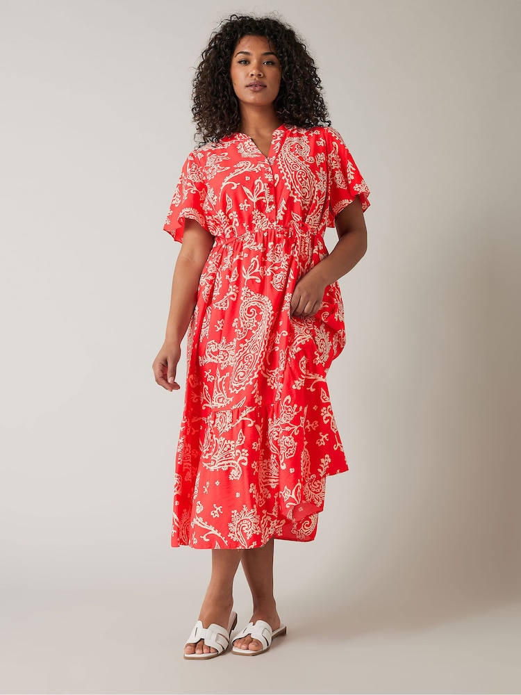 Roșu - Camasa Midi Evans Curve Negru & White Zebra Markings Rochie - Image 1 of 5