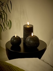 Black Real Wax LED Candles Set of 3 - Image 1 of 4
