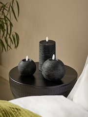 Black Real Wax LED Candles Set of 3 - Image 2 of 4