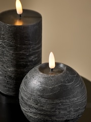 Black Real Wax LED Candles Set of 3 - Image 3 of 4