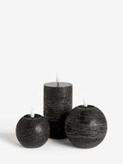 Black Real Wax LED Candles Set of 3 - Image 4 of 4
