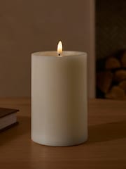 White Large LED Pillar Candle - Image 1 of 4