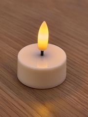 Set of 6 White LED Tea Light Candles with Realistic Flickering Flame - Image 2 of 4