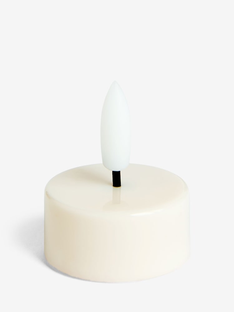 Set of 6 White LED Tea Light Candles with Realistic Flickering Flame - Image 4 of 4