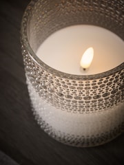 Smoke Grey Glass LED Pillar Candle - Image 3 of 5