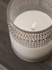 Smoke Grey Glass LED Pillar Candle - Image 5 of 5