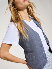 Baukjen Blue Ulrika 100% Linen Waistcoat - Image 2 of 4