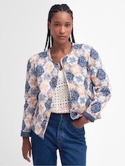 Barbour® Blue 100% Cotton Margate Reversible Patchwork Printed Quilted Jacket - Image 1 of 8