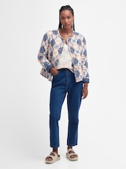 Barbour® Blue 100% Cotton Margate Reversible Patchwork Printed Quilted Jacket - Image 3 of 8
