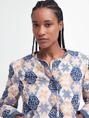 Barbour® Blue 100% Cotton Margate Reversible Patchwork Printed Quilted Jacket - Image 5 of 8
