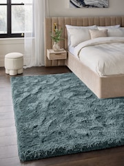 Teal Blue Super Softy Rug - Image 1 of 5